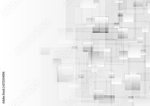 Abstract grey tech geometric glossy squares background © saicle