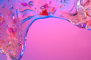 Abstract textured gradient background transparent slime with copy space