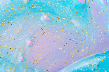 Abstract textured gradient blue and pink background slime