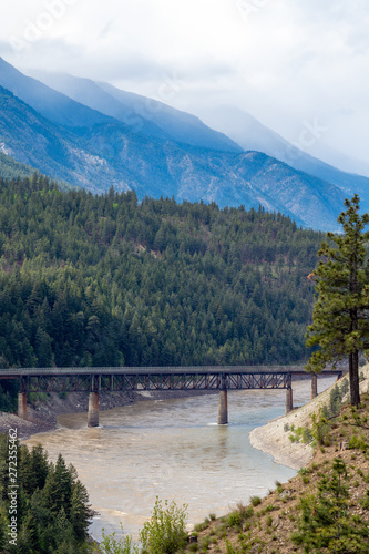 Railroad bridge over the Fraser River near Lytton, British Columbia, Canada
