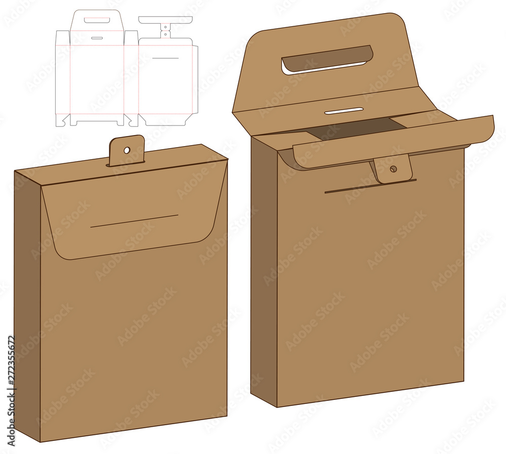 Box packaging die cut template design. 3d mock-up Box packaging die cut template design. 3d mock-up