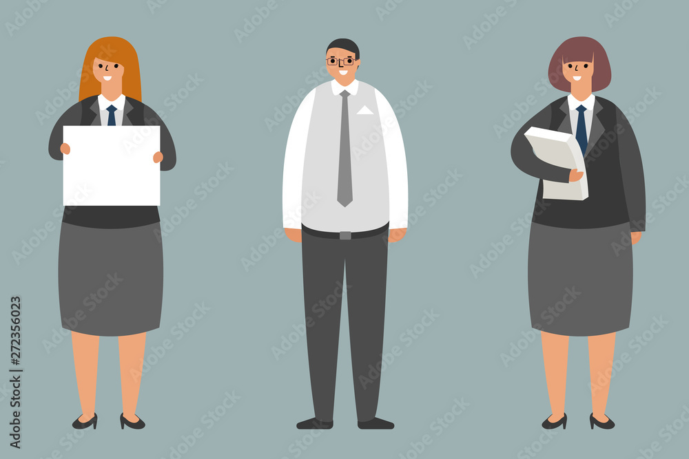 Business team office workers standing characters group concept modern flat design vector illustration Business team office workers standing characters group concept modern flat design vector illustration