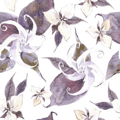 Keuken achterwand Gotisch patronen Mystieke donkere bloemen aquarel  © dinkoobraz