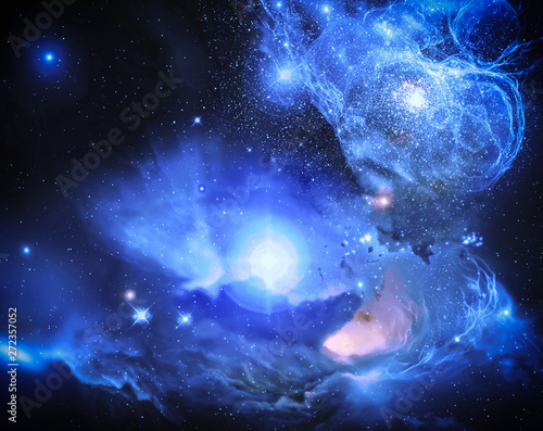 Universe filled with stars, nebula and galaxy © Eva Kali