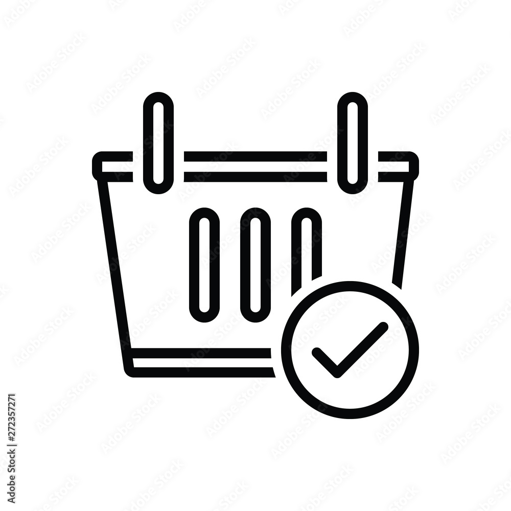 Black line icon for checkout Black line icon for checkout