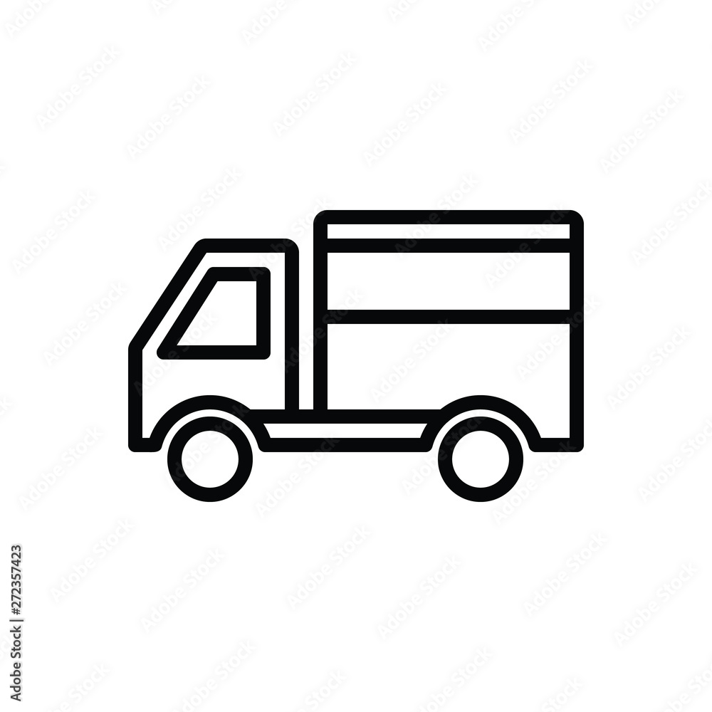 Black line icon for delivery truck Black line icon for delivery truck