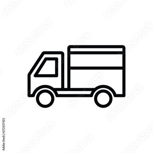 Black line icon for delivery truck © WEBTECHOPS