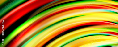 Fluid color rainbow style wave abstract background  techno modern design on black