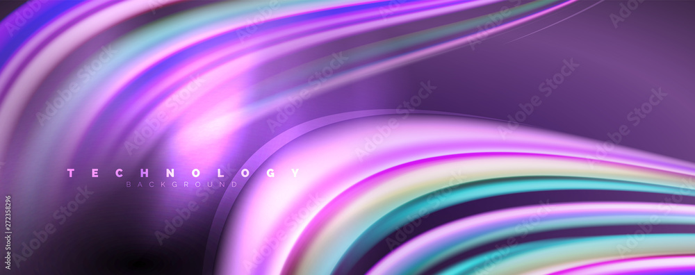 Obraz premium Fluid color waves with light effects, vector abstract background