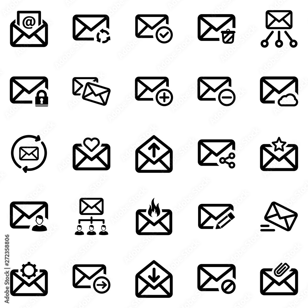 Email Icon Set - vector illustration . email, mail, e-mail, inbox, message, contact us, envelope, letter, contact, send, communication, icons . Email Icon Set - vector illustration . email, mail, e-mail, inbox, message, contact us, envelope, letter, contact, send, communication, icons .