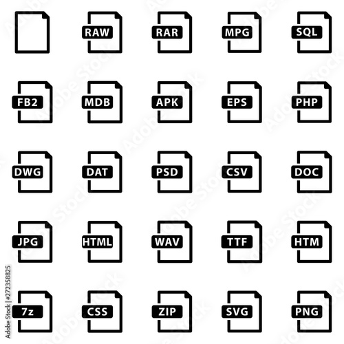 File Format Icon Set - 1 (Black Series)