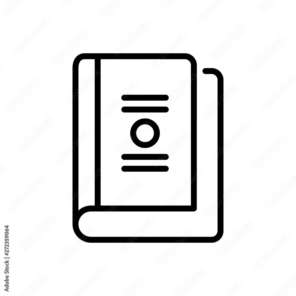 Black line icon for book booklet Black line icon for book booklet