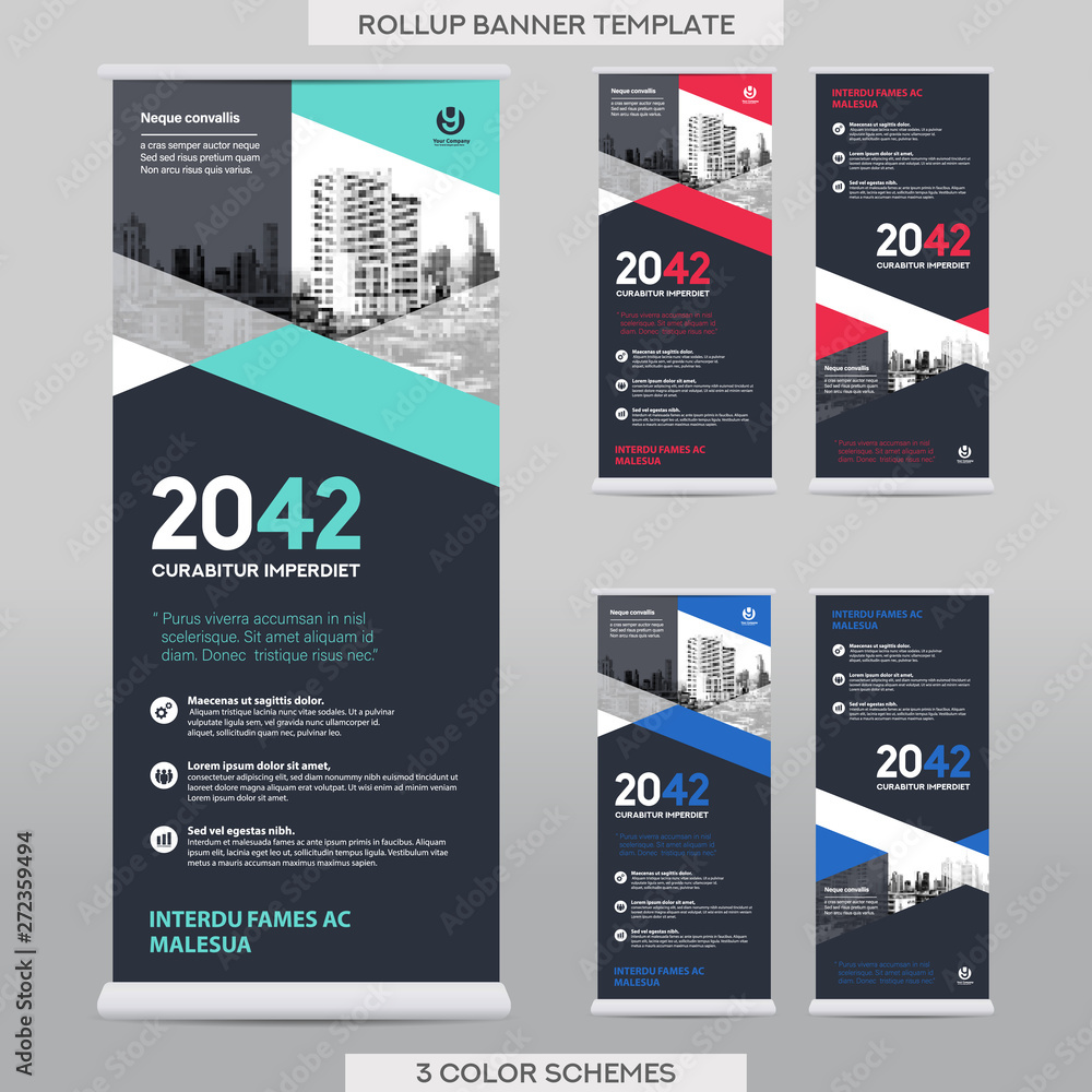 Naklejka premium City Background Business Roll Up Design Template.Flag Banner Design. Can be adapt to Brochure, Annual Report, Magazine,Poster, Corporate Presentation,Flyer, Website