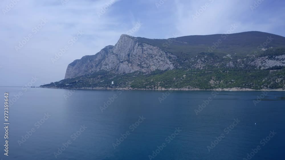 Aerial Shot of Mountain on Batiliman, Black sea, Crimea With Beautiful Blue Water Aerial Shot of Mountain on Batiliman, Black sea, Crimea With Beautiful Blue Water