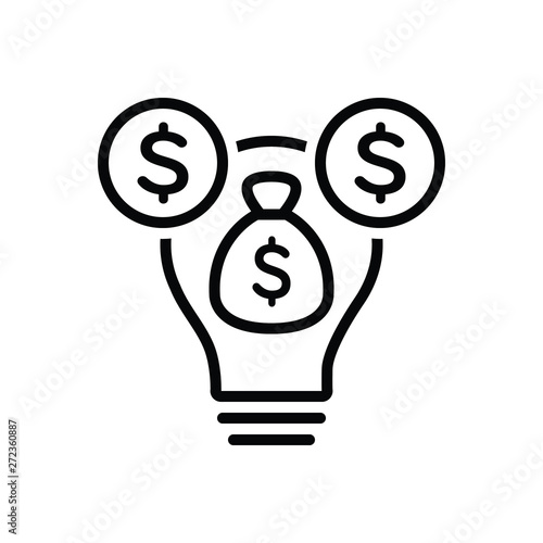 Black line icon for venture capital