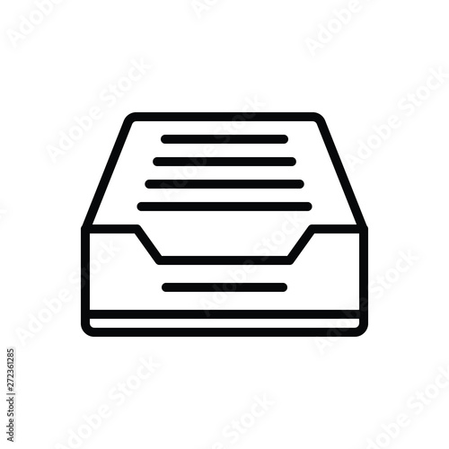 Black line icon for mailbox tray