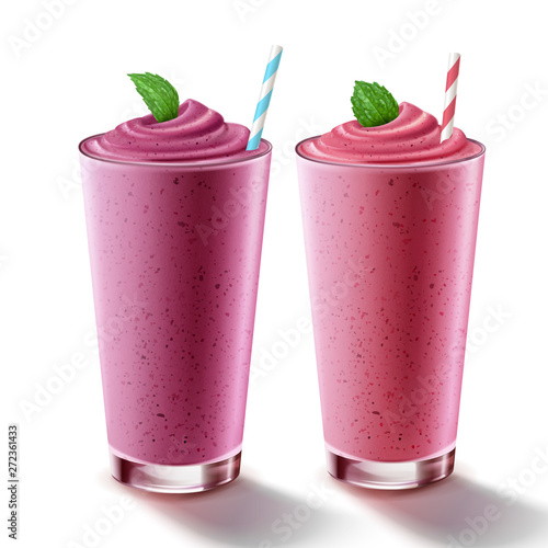 Mix berry smoothie in glass