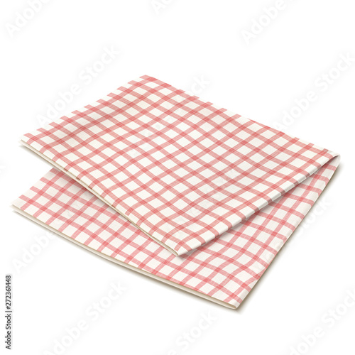 Grid tablecloth on white