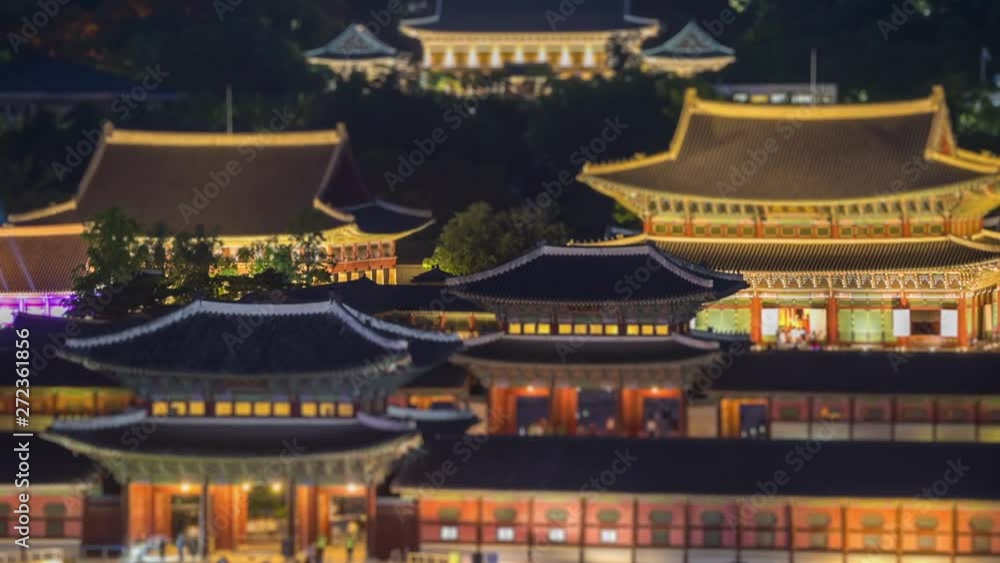 Timelapse of Gyeongbokgung Palace at Night in Seoul ,South Korea. Timelapse of Gyeongbokgung Palace at Night in Seoul ,South Korea.
