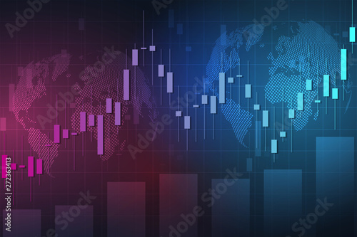 Business candle stick graph chart of stock market investment trading, Bullish point, Bearish point for business and financial concepts, reports and investment. Vector illustration