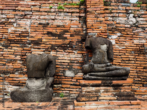 Wat Mahathat  the old temple in Ayutthaya historical park  Thailand