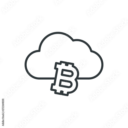 bitcoin cloud vector icon