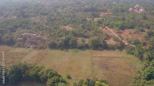 Pajaka kshetra pilgrimage place near Udupi, India, 4k aerial photo