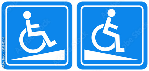 Ramp For The Disabled Symbol Sign, Vector Illustration, Isolate On White Background Label. EPS10
