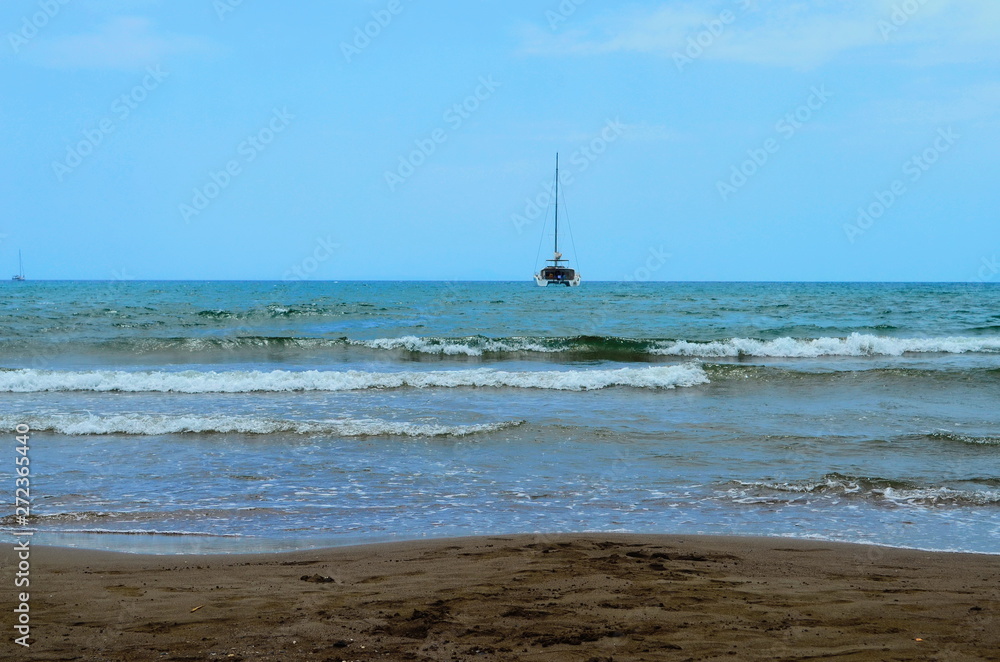 waves on the Mediterranean Sea on the shore of a turtle island in Dalyan, Turkey waves on the Mediterranean Sea on the shore of a turtle island in Dalyan, Turkey