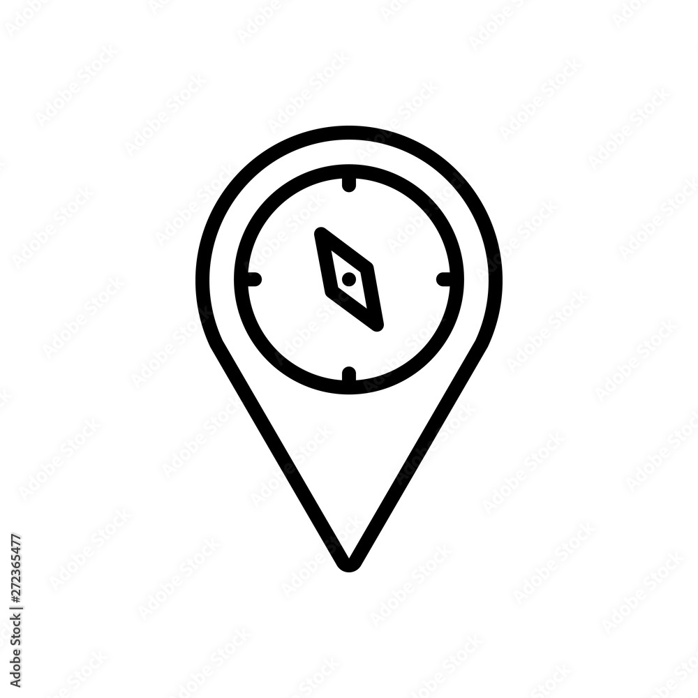 Black line icon for geographical location internet Black line icon for geographical location internet