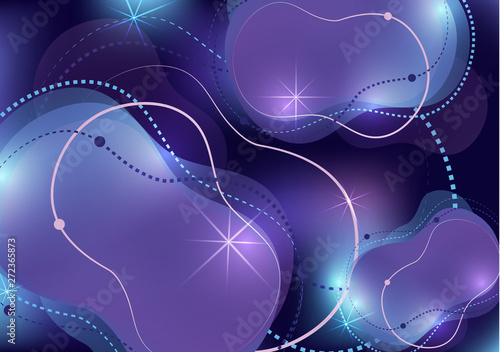 Abstract dynamic fluid against a bright gradient mesh. Liquid dynamics with forms and elements.
