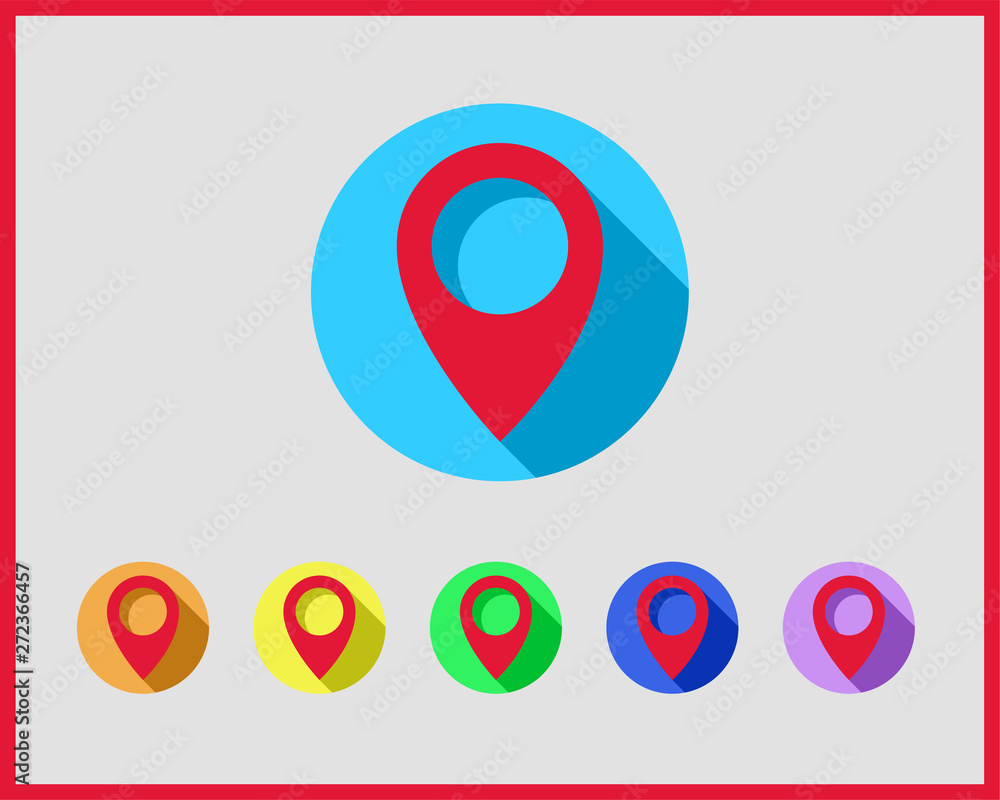 Map icons. Marker pointer. Pin location vector icon. GPS navigation symbol. Map icons. Marker pointer. Pin location vector icon. GPS navigation symbol.