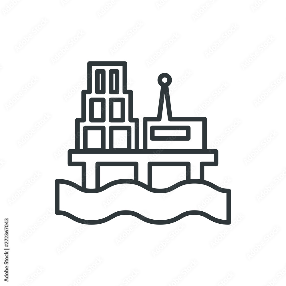 Naklejka premium offshore oil platform vector icon