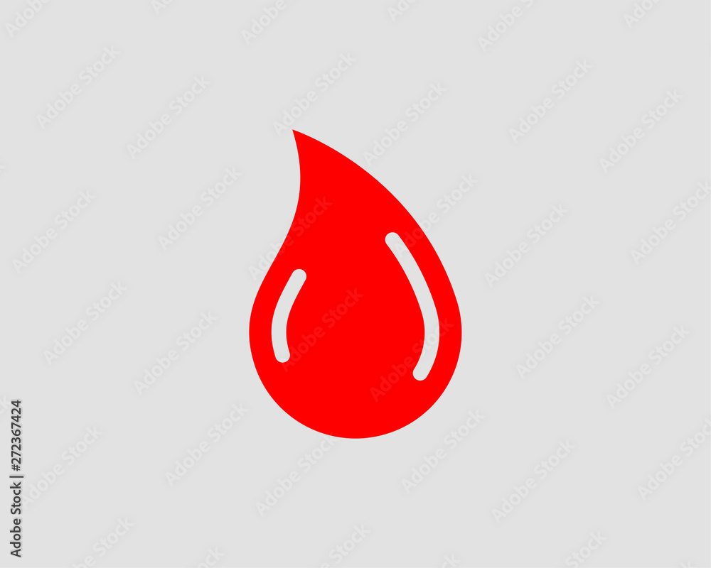 Red blood drop vector icon isolated on white background. Red blood drop vector icon isolated on white background.