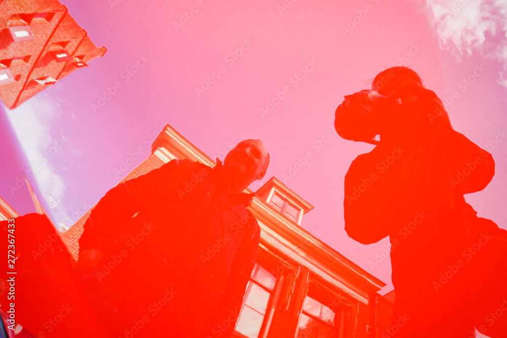 reflection on a car in groningen, the netehrlands