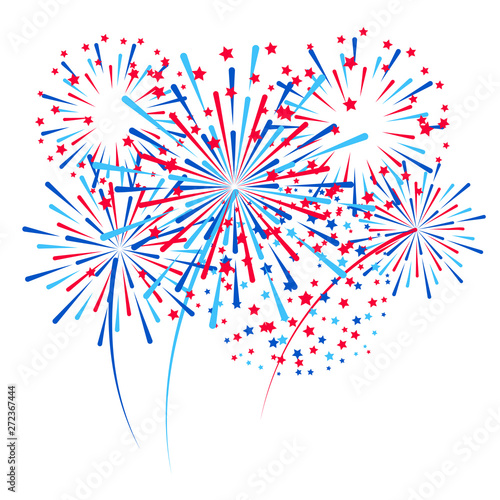 Group of fireworks elements for Independence day design