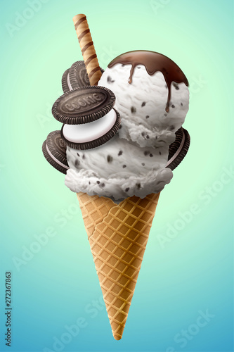 Chocolate milk ice cream cone