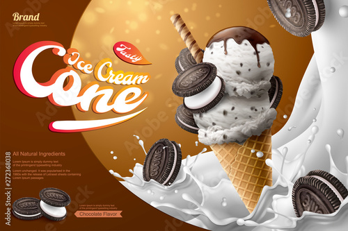 Chocolate milk ice cream cone ads
