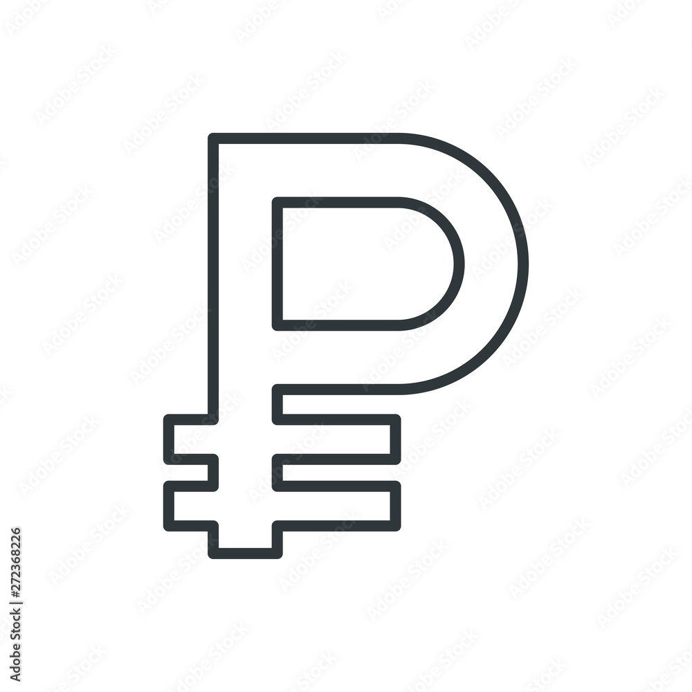 Fototapeta premium ruble vector icon