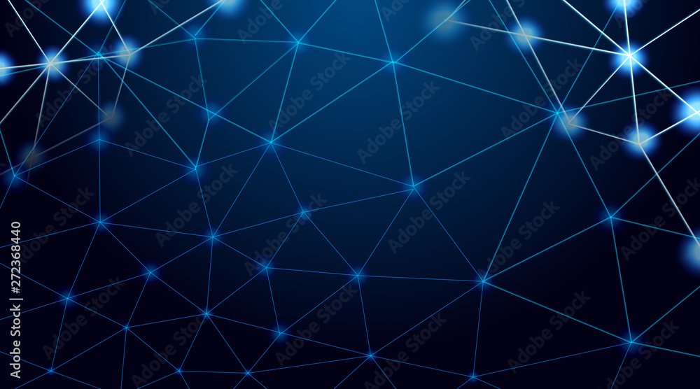 Abstract technology with polygon shapes on dark blue background, Digital technology concept, Illustration Vector Abstract technology with polygon shapes on dark blue background, Digital technology concept, Illustration Vector