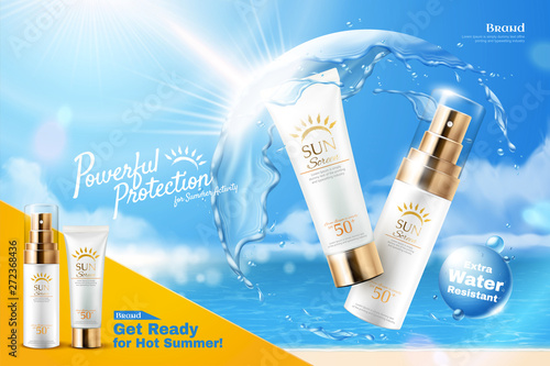 Sunscreen product ads
