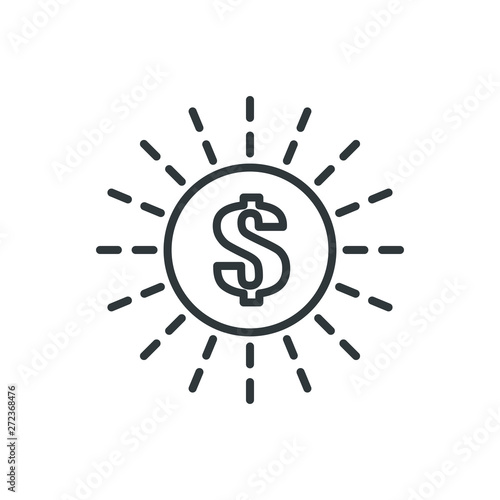 dollar sun vector icon