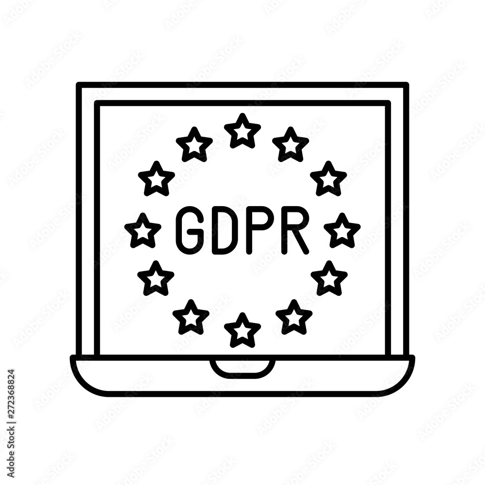 GDPR General Data Protection Regulation icon, line style GDPR General Data Protection Regulation icon, line style
