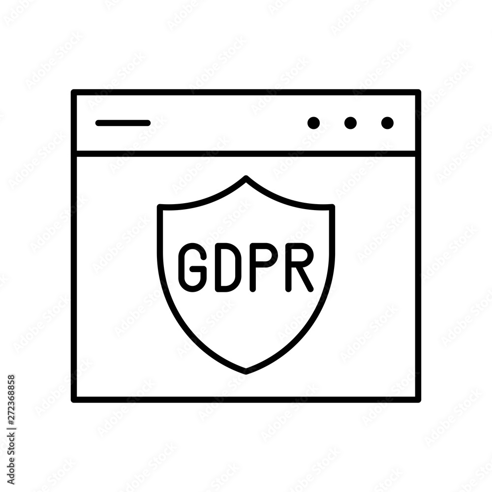 GDPR General Data Protection Regulation icon, line style GDPR General Data Protection Regulation icon, line style