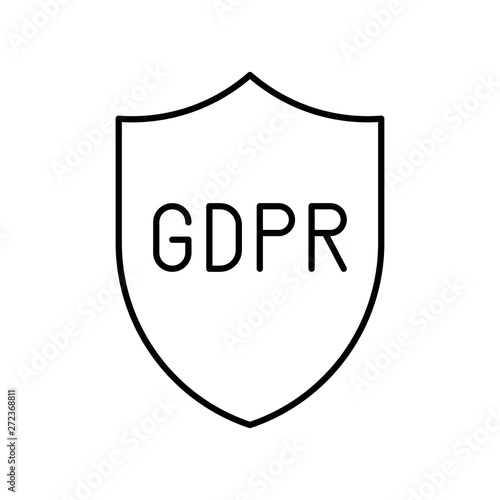 GDPR General Data Protection Regulation icon, line style