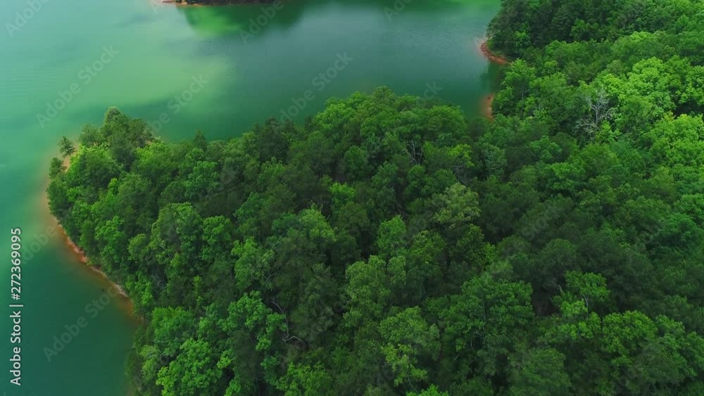 Peninsula in Mountain Lake Aerial Peninsula in Mountain Lake Aerial