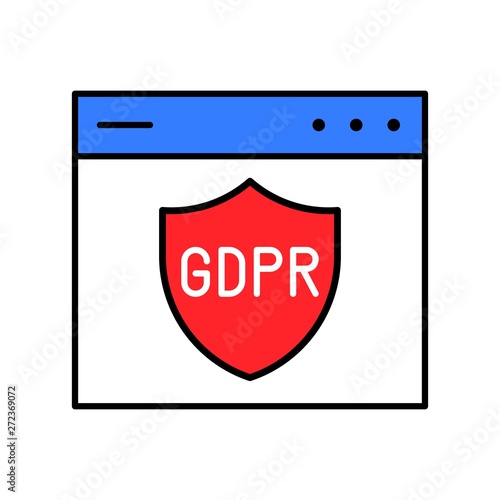 Free Download GDPR General Data Protection Regulation icon, filled style editable stroke - GFXLoad