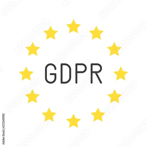 GDPR General Data Protection Regulation icon  flat style