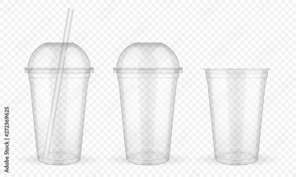 © Ellengold - Empty transparent plastic cup on white background mock up © Ellengold - Empty transparent plastic cup on white background mock up