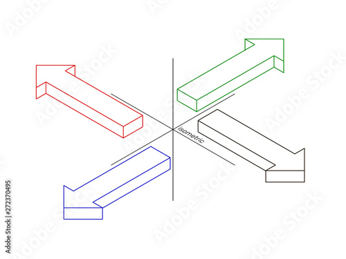 3d Arrow sign set. Isolated...